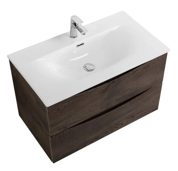 Тумба под раковину подвесная BelBagno Marino-Cer-N 80 см Rovere Nature Grigio MARINO-CER-N-800-2C-SO-RNG-P (детальная фотография), подвесная, пристенная