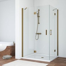 Душевой уголок Vegas-Glass AFA-F 90x80 см профиль бронза стекло шиншилла левый