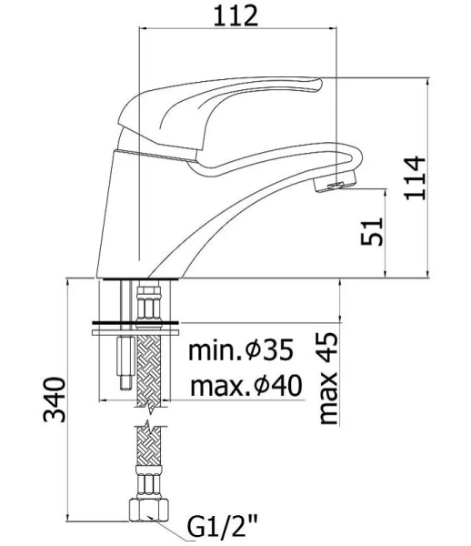 Смеситель для раковины Paffoni Nettuno Due однорычажный, хром ND071CR (детальная фотография), для раковины