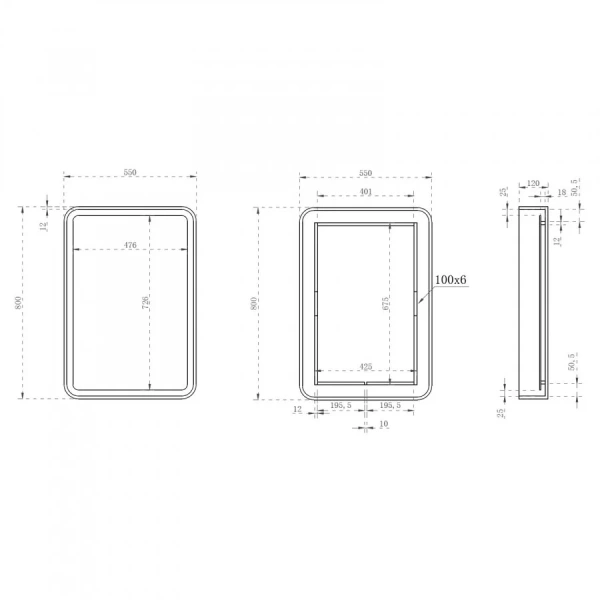 Зеркало с подсветкой Abber Kristall 55 см коричневое AT6701Opal (детальная фотография), нет в наличии