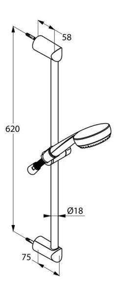 Душевой гарнитур Kludi Logo хром 6836305-00 (детальная фотография), душевые гарнитуры