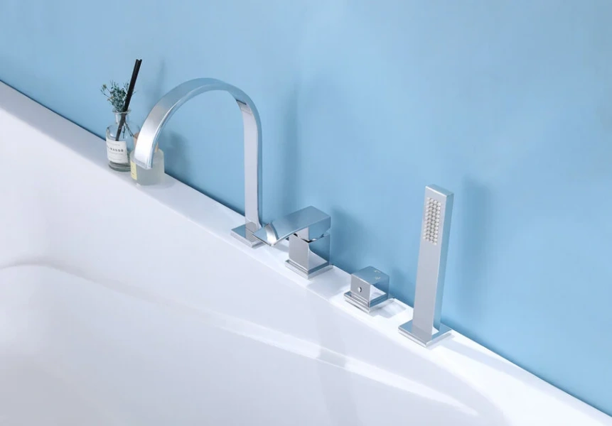 Смеситель для ванны Abber Wasserfall хром AF8613 (детальная фотография), современные, hi-tech