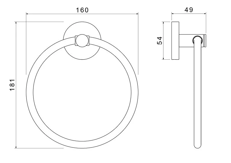 Полотенцедержатель Акватек Европа оружейная сталь AQ4112BGM (детальная фотография), современные, hi-tech