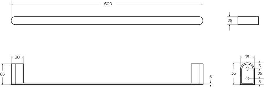 Полотенцедержатель Cezares Stylus брашированное золото STYLUS-TH-60-BORO (детальная фотография), современные, hi-tech