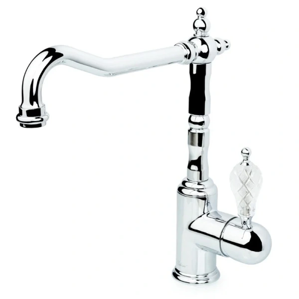 Смеситель для кухни Boheme Kitchen хром ручка хрусталь 103-CRST (детальная фотография)