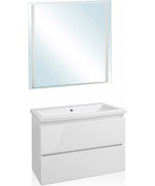 Тумба с раковиной подвесная Style Line Даймонд СС-00000483 80 см с ящиками (детальная фотография), в наличии, по запросу