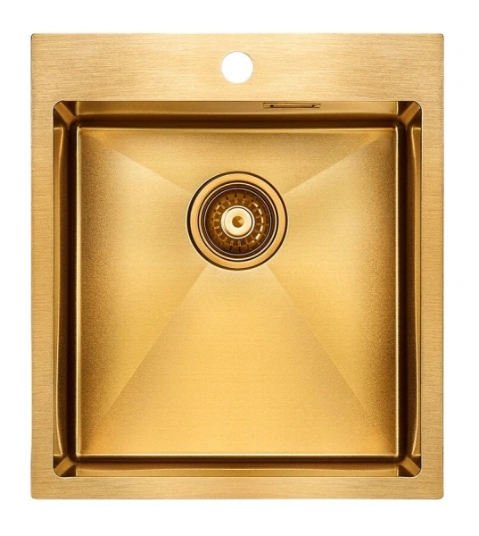 Мойка для кухни Paulmark Neckar 45 см брашированное золото PM804551-BG (детальная фотография)