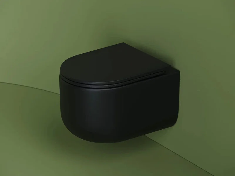 Унитаз подвесной Ceramica Nova Ulma черный матовый CN4006MB (детальная фотография), без бачка, со скрытым бачком