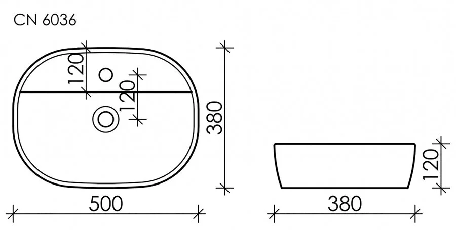 Раковина Ceramica Nova Element 50 см овальная CN6036 (детальная фотография), современные, hi-tech