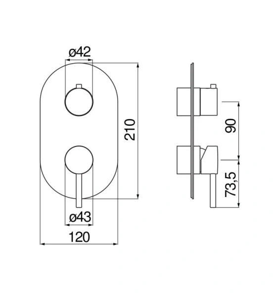 Смеситель для душа Nobili Live WE81102/T с дивертором (детальная фотография), для душа