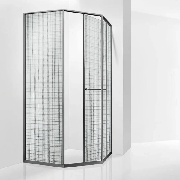 Душевой уголок RGW Stilvoll SV-82Gr L 90x90 см стекло черная вуаль, левый 33328299-2410L (детальная фотография), стеклянные, угловые, без поддона
