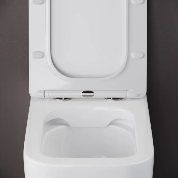 Унитаз напольный Ceramica Nova Cubic безободковый с крышкой CN1809 (детальная фотография), без бачка, со скрытым бачком