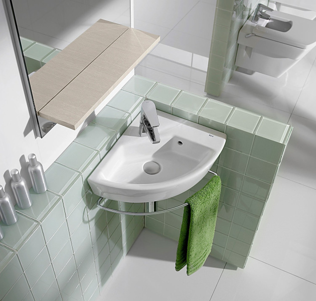 Раковина угловая правая Roca Hall 327622000 (детальная фотография), современные, hi-tech