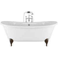 Ванна чугунная Devon & Devon Admiral 182х81 см два отверстия под смеситель, ножки алюминий натуральный