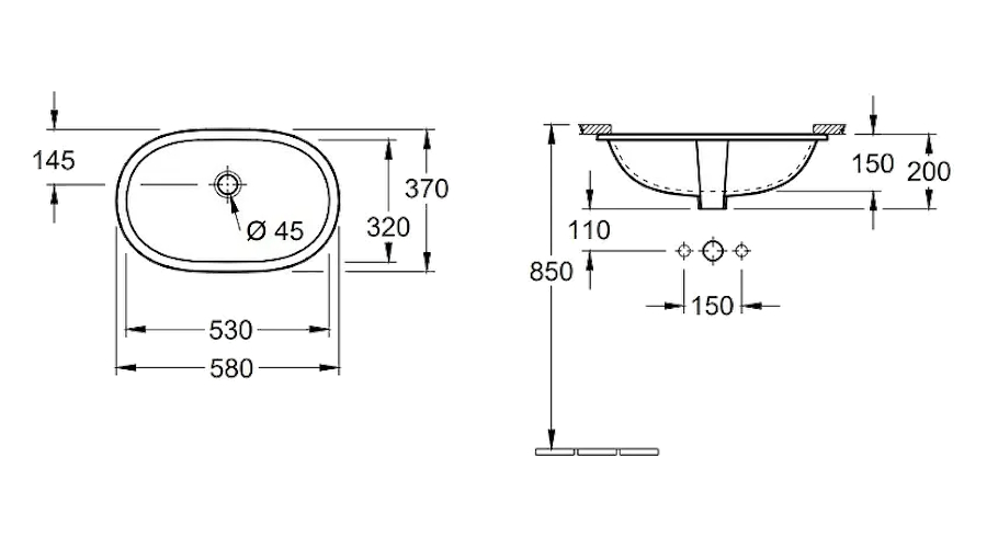 Схема (детальная фотография), встраиваемые (в столешницу), пристенные