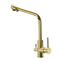 Смеситель для кухни Lemark Expert с подключением к фильтру питьевой воды, золото