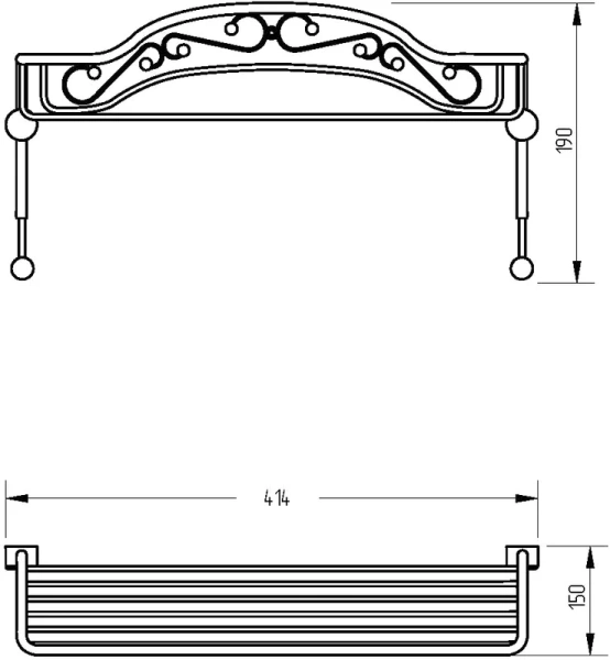 Решетка для ванной Migliore Complementi хром 22035 (детальная фотография), классические, ретро, декорированные