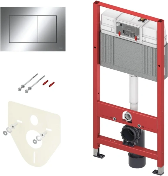 Инсталляция для унитаза Tece TECEbase 2.0 панель смыва хром глянцевый 9400412 (детальная фотография)