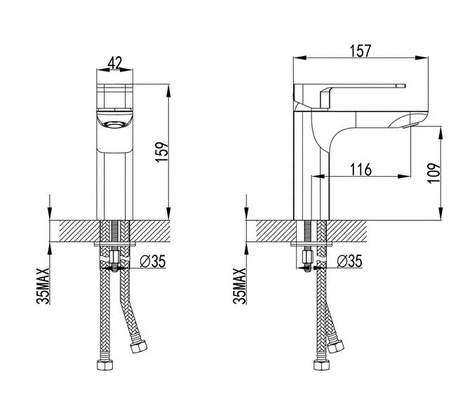 Смеситель для раковины IDDIS Slide черный матовый SLIBL00i01 (детальная фотография), для раковины