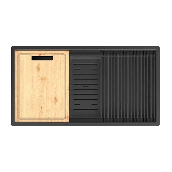 Мойка для кухни Lemark Tabaga 82 см чёрный матовый 9932136 (детальная фотография)