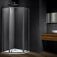 Душевой уголок Vincea Penta 100x100 см вороненая сталь стекло прозрачное