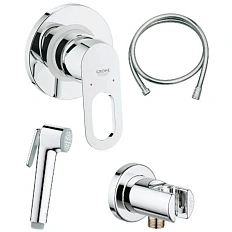 Гигиенический душ со смесителем Grohe BauFlow хром