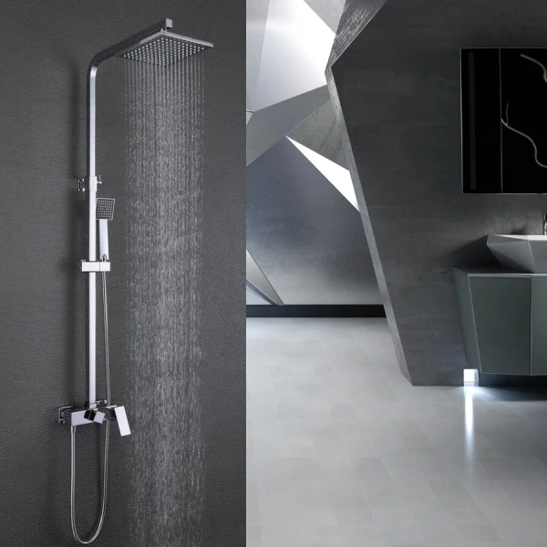 Душевая стойка Abber Daheim AF8220 без излива (детальная фотография), с тропическим душем