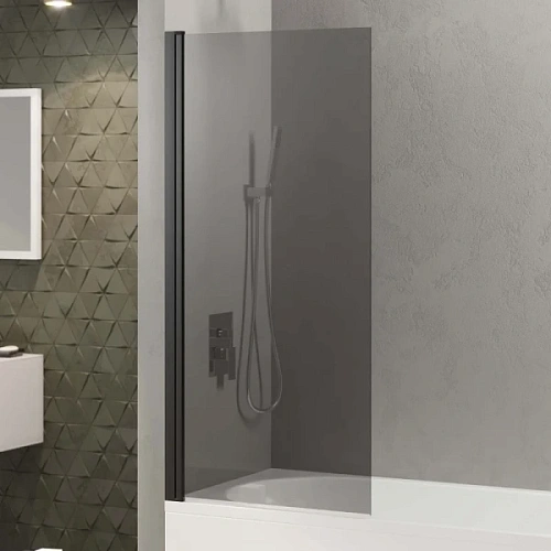 Шторка для ванны Berges River S Black 90х145 см тонированное стекло, профиль черный - фото 3