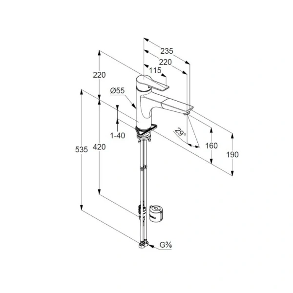 Смеситель для кухни Kludi Mix черный матовый 329433975 (детальная фотография), для кухни