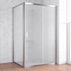 Душевой уголок профиль глянцевый хром стекло сатин Vegas-glass