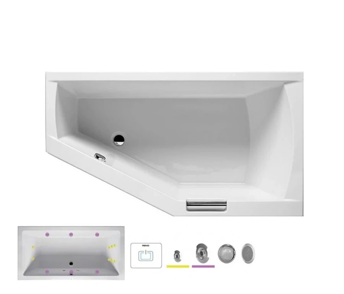 Ванна гидромассажная Riho Geta 170 x 90 см, FLOW, левая/правая BA8900500000000_FLOW (детальная фотография)