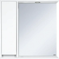 Зеркальный шкаф с подсветкой Misty Алиса 75 см белый, левый