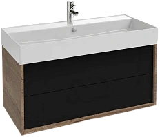 Тумба под раковину подвесная Jacob Delafon Vivienne 100 см дуб табак/черный сатин