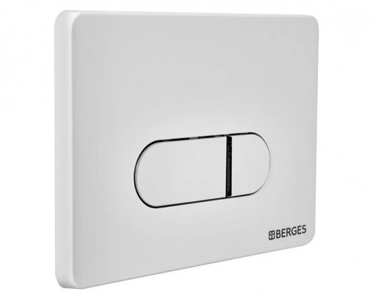 Клавиша смыва Berges Novum D4 Soft Touch белая 040034 (детальная фотография), слив эконом-стандарт с двумя клавишами