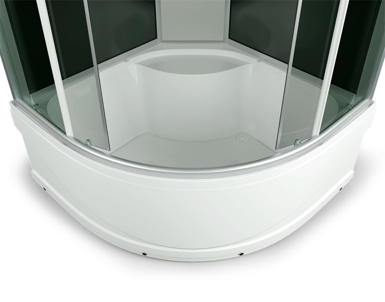 Душевая кабина, задняя стенка чёрная, стекло тонированное, Erlit Comfort ER 4510TP-C4 ER4510TP-C4-RUS (детальная фотография), угловые, недорогие, с гидромассажем, c тропическим душем, с вентиляцией, с крышей