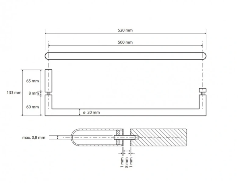 Полотенцедержатель Bemeta Omega хром 104204352 (детальная фотография), современные, hi-tech