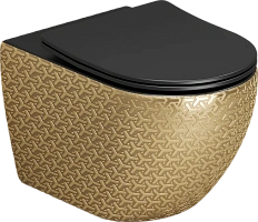 Унитаз подвесной Grossman Color золотой/черный
