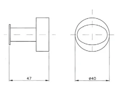 Крючок для ванной, матовый никель, Nicolazzi Minimale 1481MNS (детальная фотография), в наличии