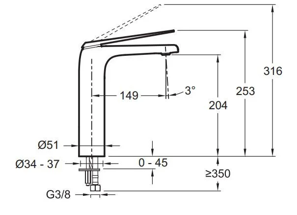 Смеситель для раковины Jacob Delafon Avid хром E97347-ND-BN (детальная фотография), для раковины
