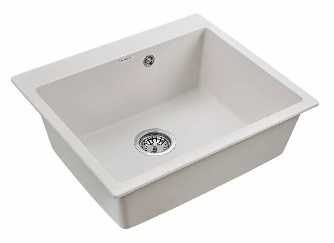 Мойка для кухни Paulmark Kante 60 см белая PM106052-WH (детальная фотография), кварц