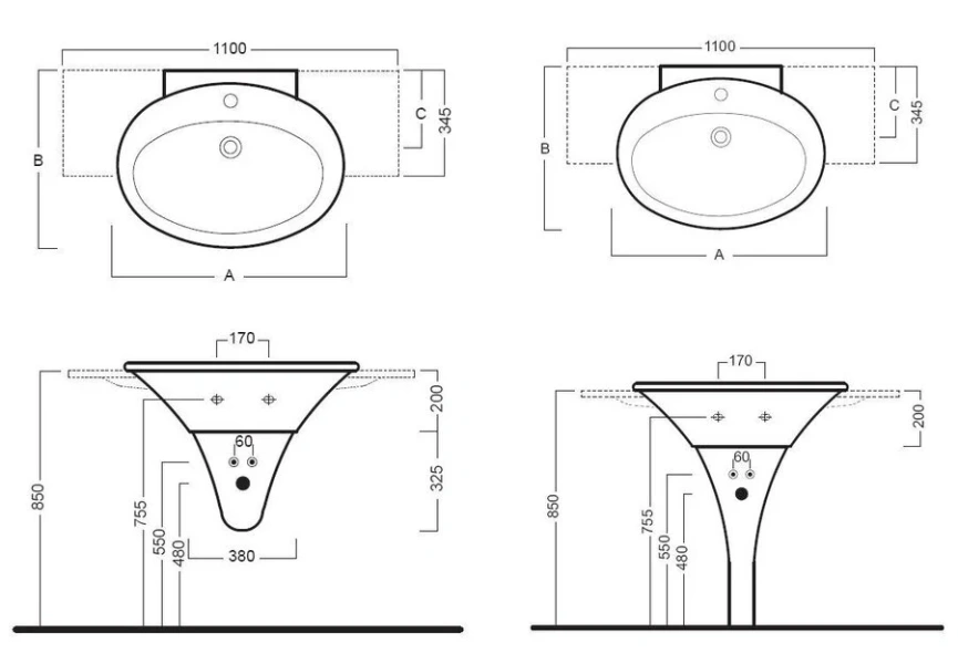 Раковина Hatria Sculture YR3801 110х60 см (детальная фотография), современные, hi-tech