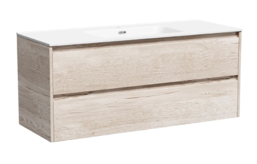 Тумба под раковину подвесная Sancos Libra 120 см дуб галифакс натуральный LB120-1EG (детальная фотография)