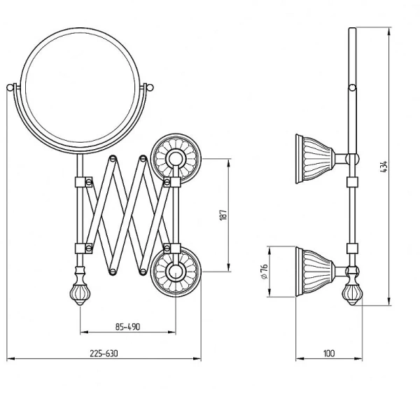 Зеркало Migliore Olivia хром, керамика с декором платина 17552 (детальная фотография), в наличии