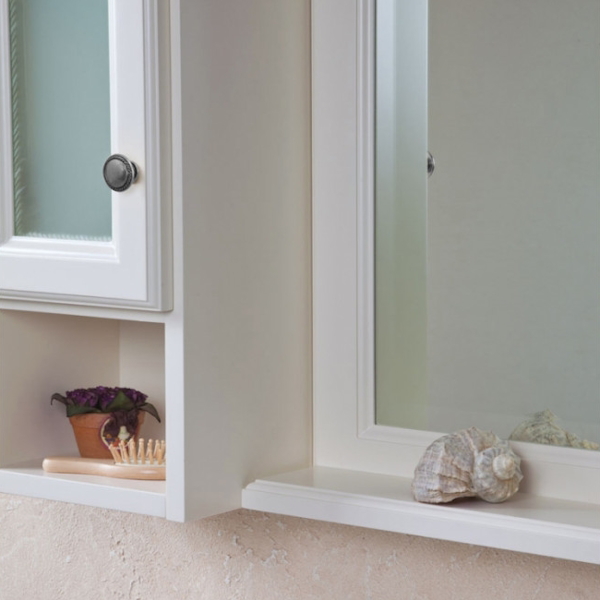 Шкаф для ванной, петли слева, цвет слоновая кость матовый, фурнитура состареное серебро, La Beaute Michel SMI24AVO.Sx.O.CR (детальная фотография), по запросу index_1