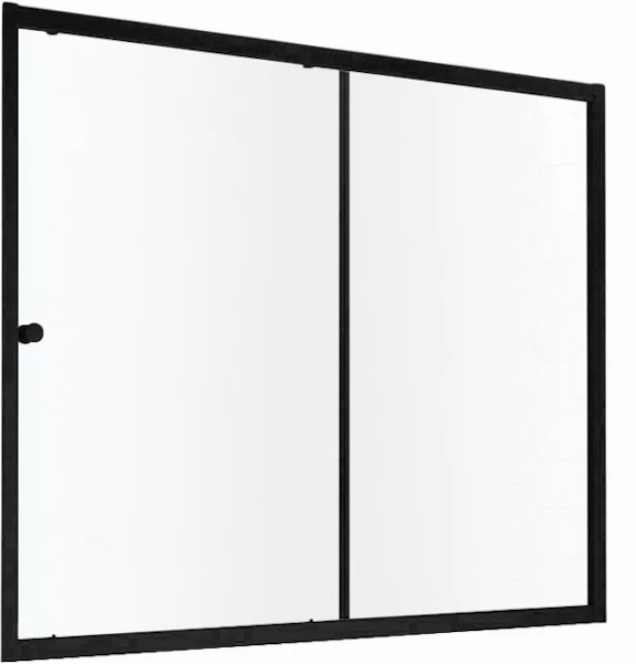 Душевая шторка на ванную профиль черный глянцевый стекло сатин Vegas-glass ZV 170 02Г 10 (детальная фотография)