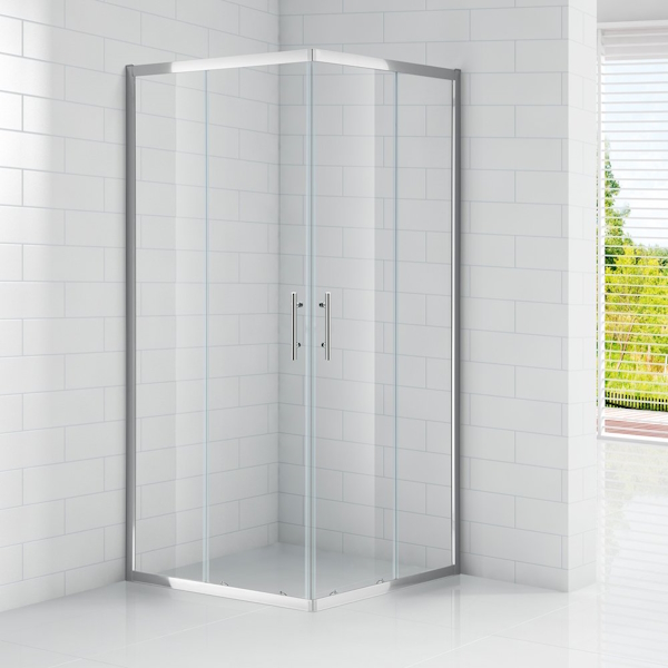 Душевой уголок Cezares Eco 90x90 см стекло прозрачное профиль хром ECO-O-A-2-90-C-Cr (детальная фотография)