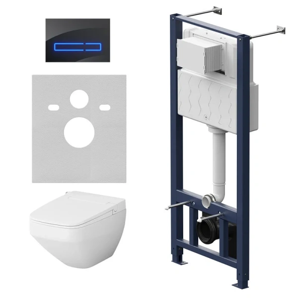 Унитаз с инсталляцией Am.Pm Inspire 2.0 сиденье с электронным биде, сенсорная кнопка IS450A38.CCC50A (детальная фотография)