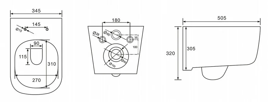 Унитаз подвесной Акватек Дива с функцией биде AQ2012B-00 (детальная фотография), подвесные