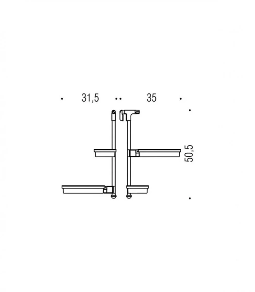 Полочка для ванной Colombo Angolari двойная B9710 (детальная фотография), современные, hi-tech