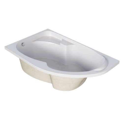 Ванна акриловая 1Marka Diana 160х100 см левая 01ди1610л (детальная фотография), без гидромассажа, большие, сидячие